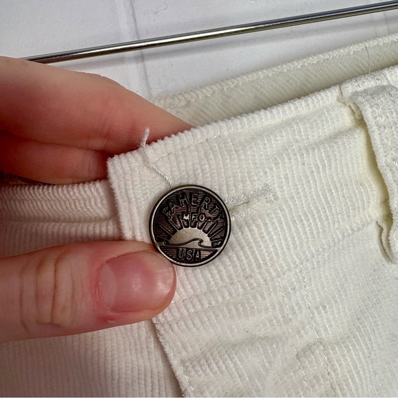 Faherty Stretch Corduroy Patch Pocket Pant Egret Fit Flare Boho Wide Leg Size 27 - Picture 6 of 9